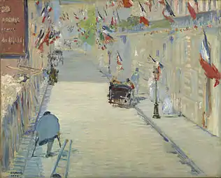 愛德華·馬奈, The Rue Mosnier with Flags, 1878