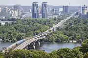 View from the western bank of the Dnipro river