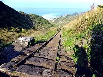 水湳洞本山六坑口及索道系統，可以連結到選煉廠最頂層