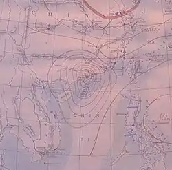 1906年9月18日上午10時的東亞地面天氣圖