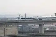 CRH1A-A执行D3101次列车行驶在沪杭客运专线丁桥段