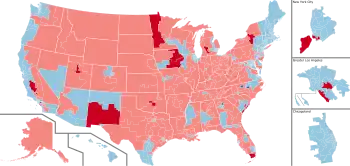 Color coded map of 2020 House of Representatives races