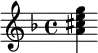 {\key d \minor <a' cis'' e'' g''>}