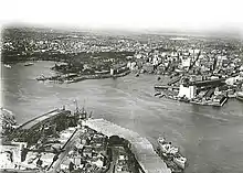 Bennelong Point and Fort Macquarie during the 1920s.