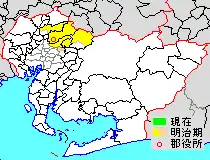 1878年時東春日井郡所屬範圍