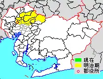 1878年時春日井郡所屬範圍