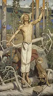 Kullervo Cursing, 1899, oil on canvas