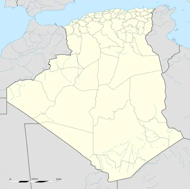 A map of Algeria with Algiers marked in the north of the country.