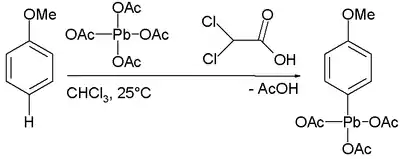 苯甲醚和乙酸鉛的反應