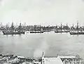 Ships of the Royal Navy's Squadron on the Australia Station moored in Farm Cove.