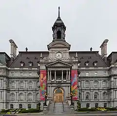 Montreal City Hall, as seen with a new copper roof