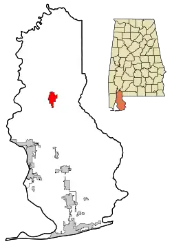 贝米内特在阿拉巴马州中的位置