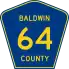 Baldwin County Road 64 route marker