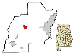 克莱顿在阿拉巴马州中的位置