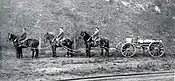 A 21 cm Mörser barrel being transported.