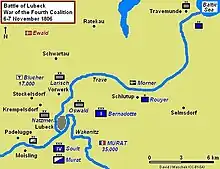 Map of the Battle of Lübeck