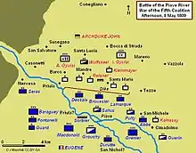 Battle of Piave showing afternoon positions