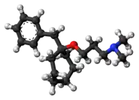 Ball-and-stick model of the bencyclane molecule