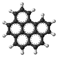 Ball-and-stick model of the Benzo[ghi]perylene molecule