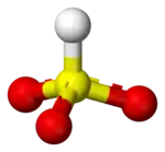 亞硫酸氢根离子球棒模型。