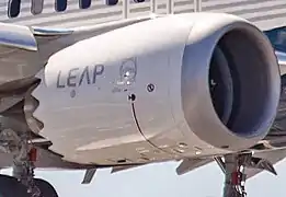 波音737 MAX 9的LEAP-1B形狀為橢圓形，整流罩后部采用与波音787相同设计的锯齿状边缘