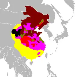 中國共產黨控制區於1945年至1949年的擴張，時期參看下方：  1934年－1945年
  1945年－1946年中
  1946年中－1947年中
  1947年中－1948年中
  1948年中－1949年中
  1949年中－1949年9月