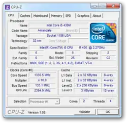 CPU-Z 1.55執行於Windows 7