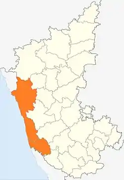 Canara region shown in Saffron