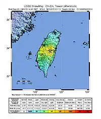 1999年9月22日上午8點14分發生芮氏規模6.8的之強烈餘震