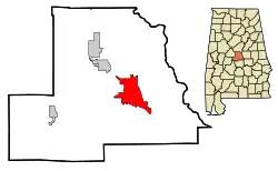 克兰顿在阿拉巴马州中的位置