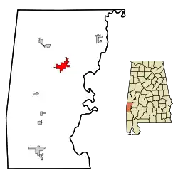 巴特勒在阿拉巴马州中的位置