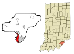 克拉克斯维尔在印第安纳州的位置