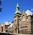 Facade of Inner Sydney High School, formerly the Central Sydney Intensive English High School, and originally the Cleveland Street Model School, Cleveland Street, Surry Hills