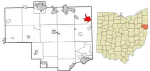 东巴勒斯坦在哥伦比亚纳县和俄亥俄州的位置