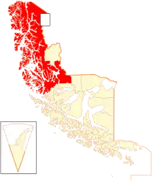 Location of the Natales commune in Magallanes Region