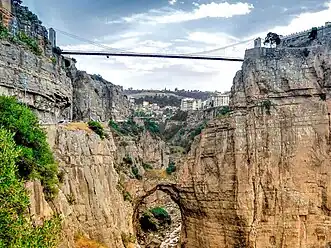 The natural bridge beneath the Sidi M'Cid