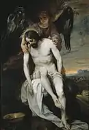 阿隆索·卡諾（英语：）的《天使支撐死去的耶穌》（Cristo muerto sostenido por un ángel），137 × 100cm，約繪於1625－1652年，卡洛斯三世於1769年從第一代恩森納達侯爵澤農·德·索莫德維亞的藏品中收購