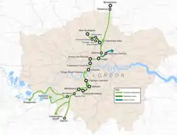 Map of the proposed Crossrail2 routes