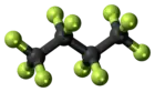 Ball-and-stick model of perfluorobutane