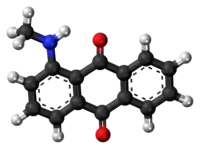 1-甲氨基蒽醌分子的球棍模型