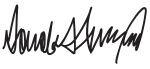 Donald J Trump stylized autograph, in ink