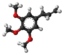 榄香素分子式的球棍模型