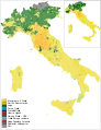 Largest parties in municipalities and provinces for the Chamber of Deputies