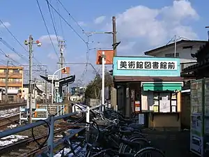 車站大樓（2007年2月3日）左邊為JR東日本東北本線和阿武隈急行線路軌