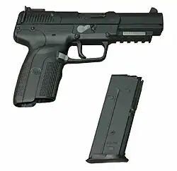 Photo of the Five-seven USG with an empty 20-round magazine