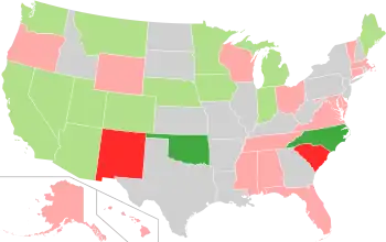 Map of faithless elector laws in the US