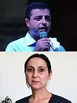 Selahattin Demirtaş (top) & Figen Yüksekdağ (bottom)