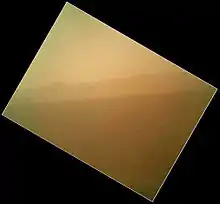 Curiosity's first color image of the Martian landscape - taken by MAHLI (August 6, 2012).