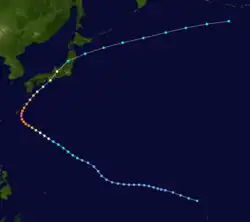 颱風芙露的路徑圖