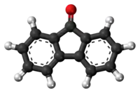 Ball-and-stick model of the fluorenone molecule